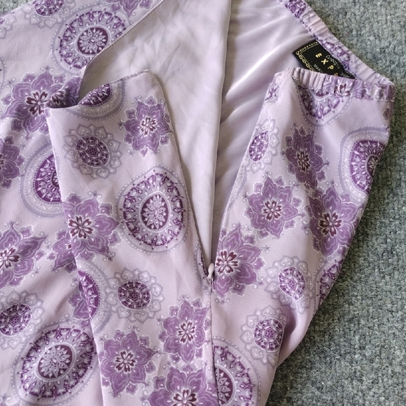 Express Lavender Floral A-Line Skirt - Picture 8 of 12